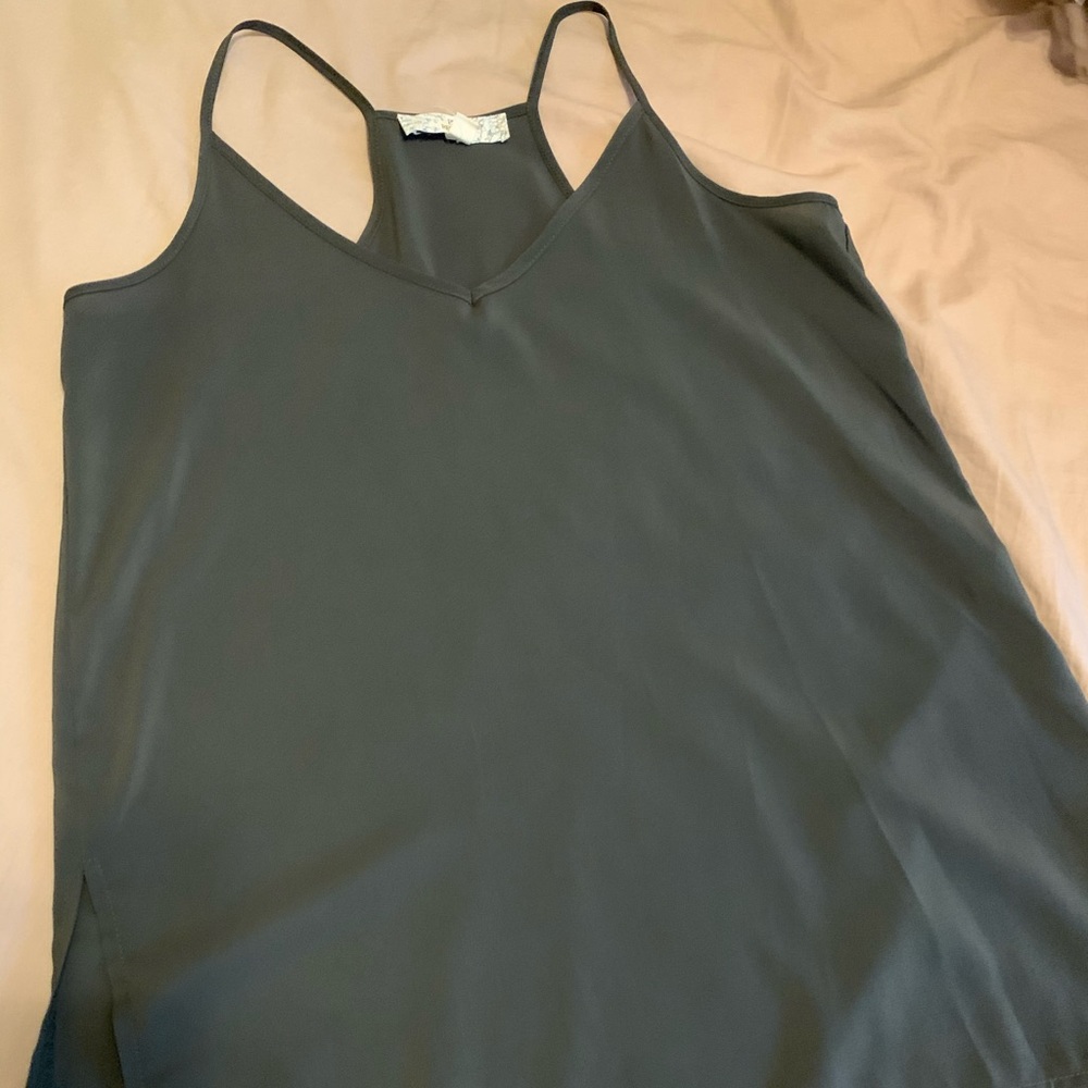 Sheer hunter green cami